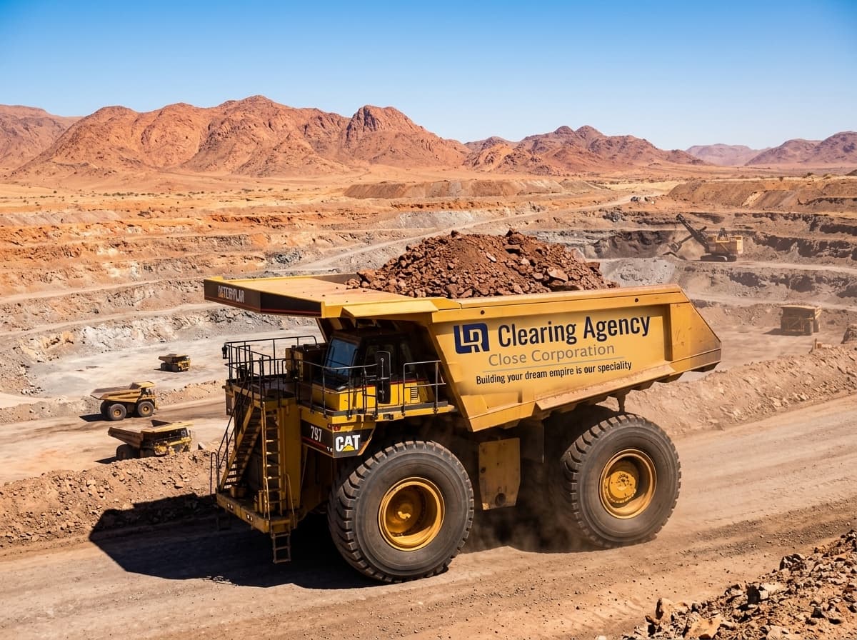 Mining dump truck operating in an open-pit mine
